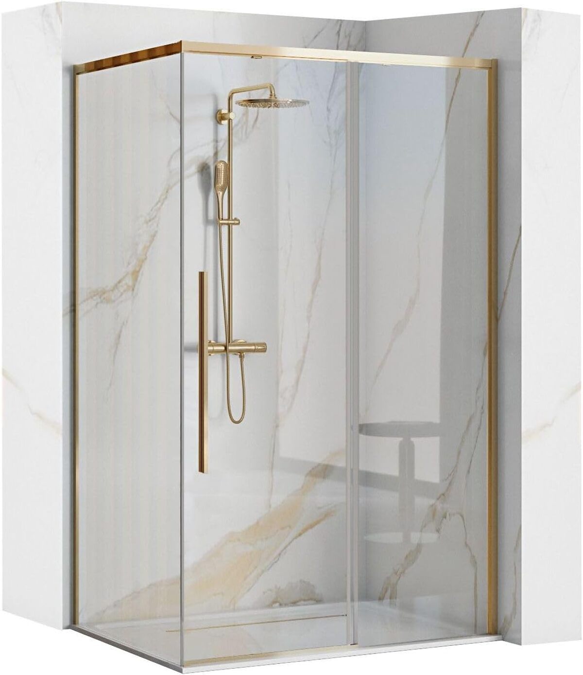 Test : cabine de douche Rea Solar Gold, élégance dorée sécurisée