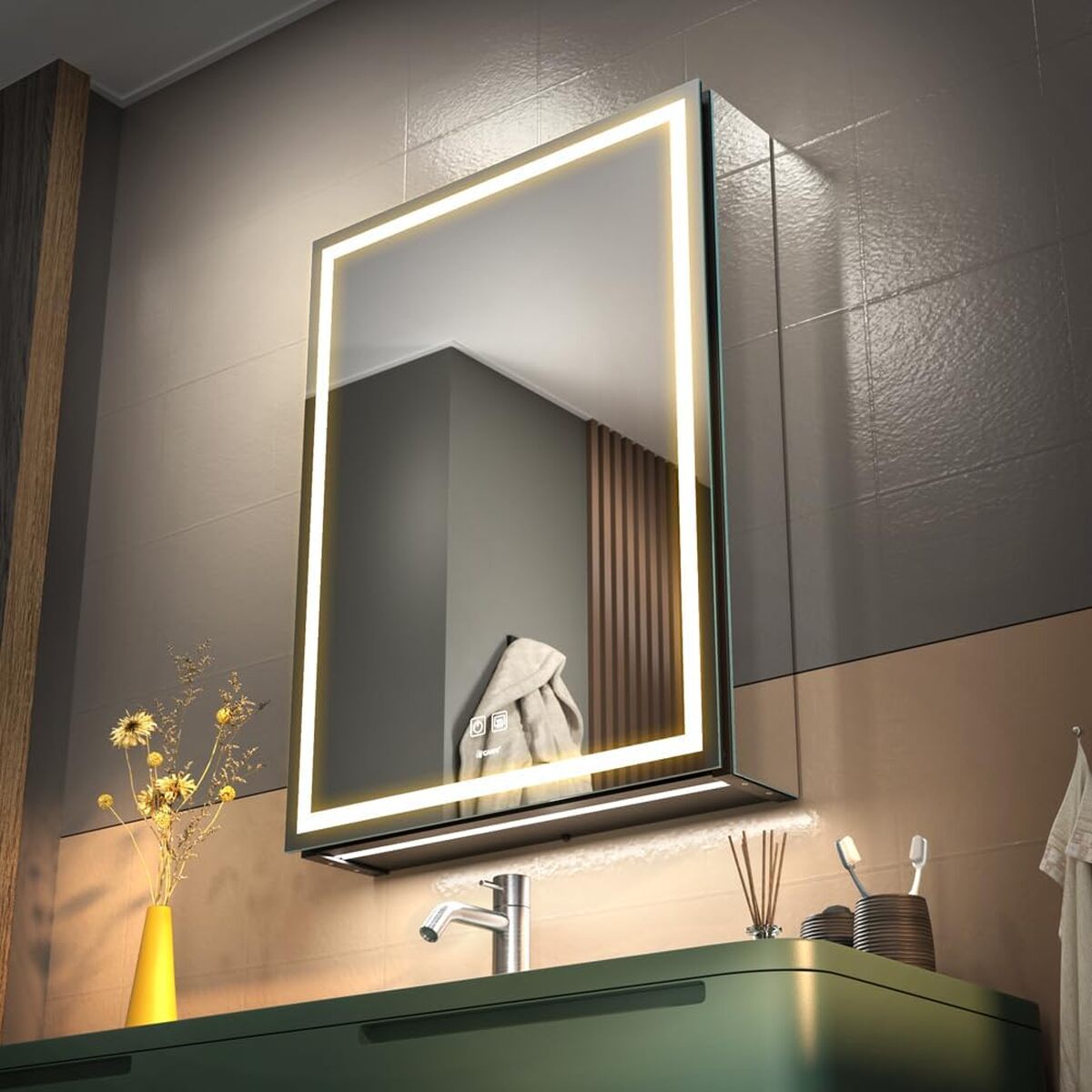 Test de l'armoire à miroir LED GANPE : style et innovationpour votre salle de bains