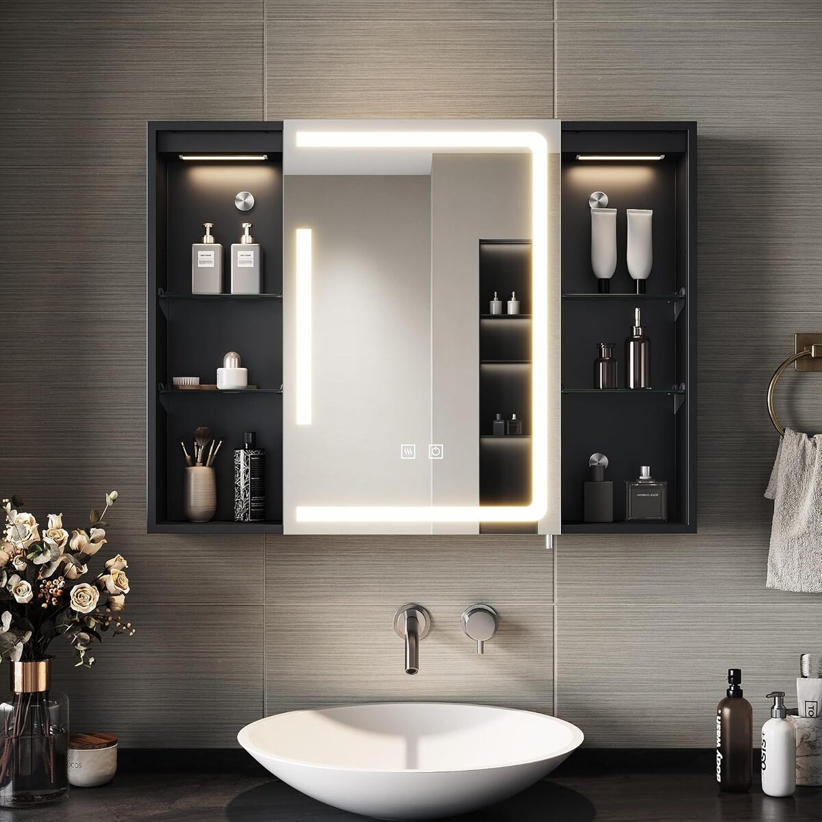 Test de l'armoire de toilette LED dimmable Sirhona