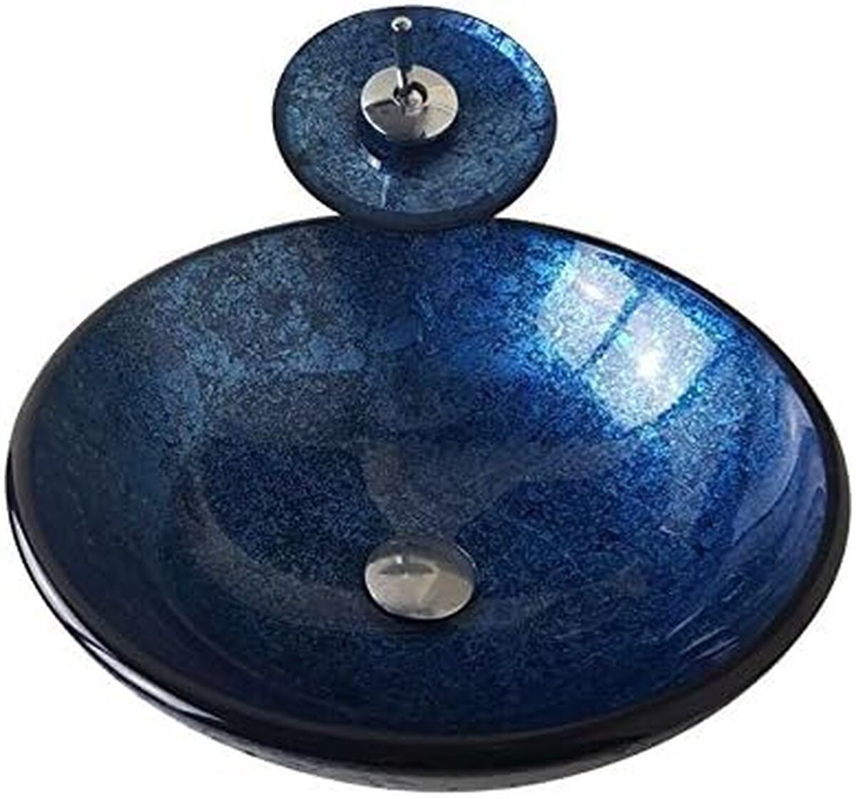 Test du lavabo HomeLava en verre trempé bleu
