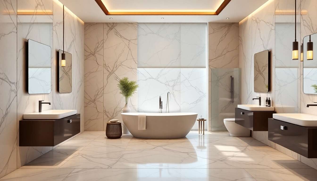 Top des design élégants en matériau composite pour salle de bain