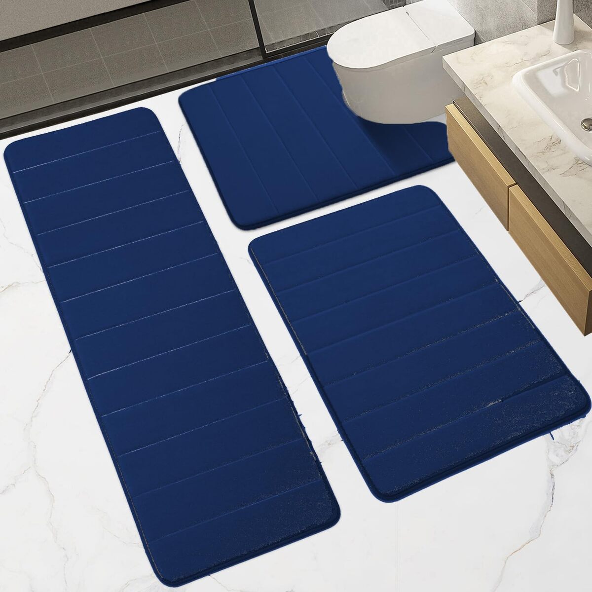 Avis sur le lot de 3 tapis de bain en mousse à mémoire