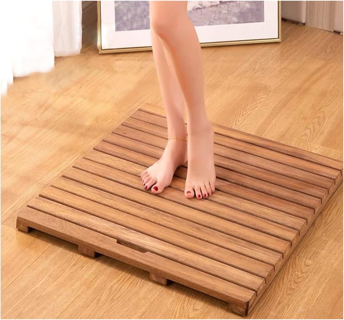 Test du tapis de bain en bambou Shuitukouu