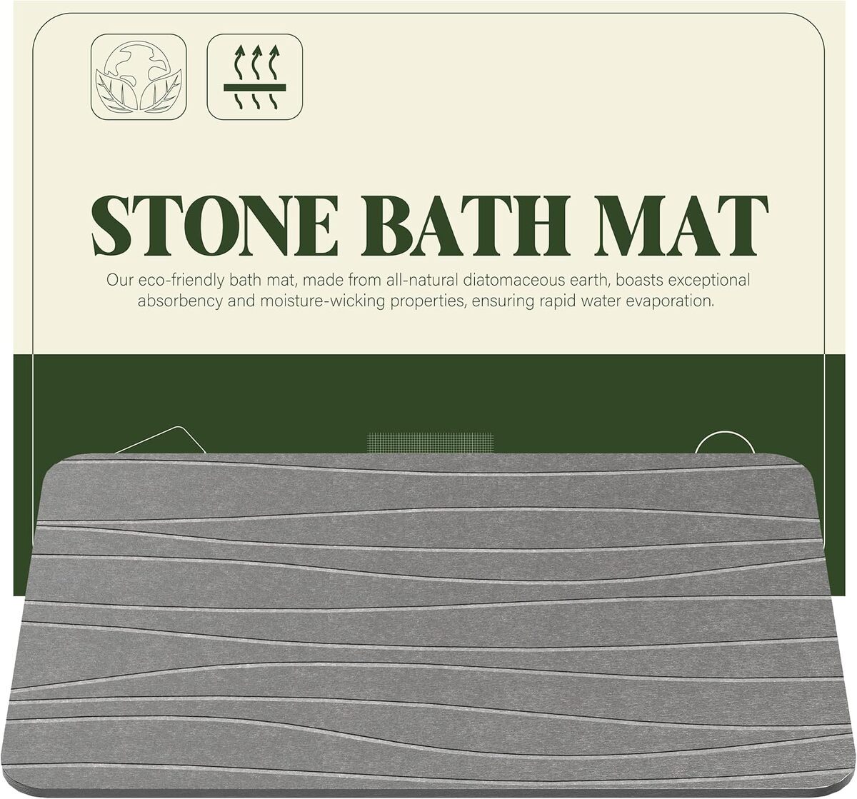 Test : tapis de bain en pierre UBTKEY 58x38 cm gris