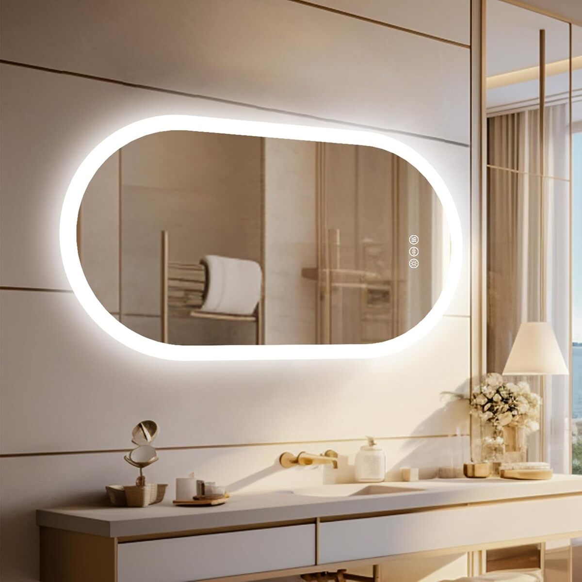 Avis sur le miroir ovale LED LUVODI : design et fonctionnalité au rendez-vous