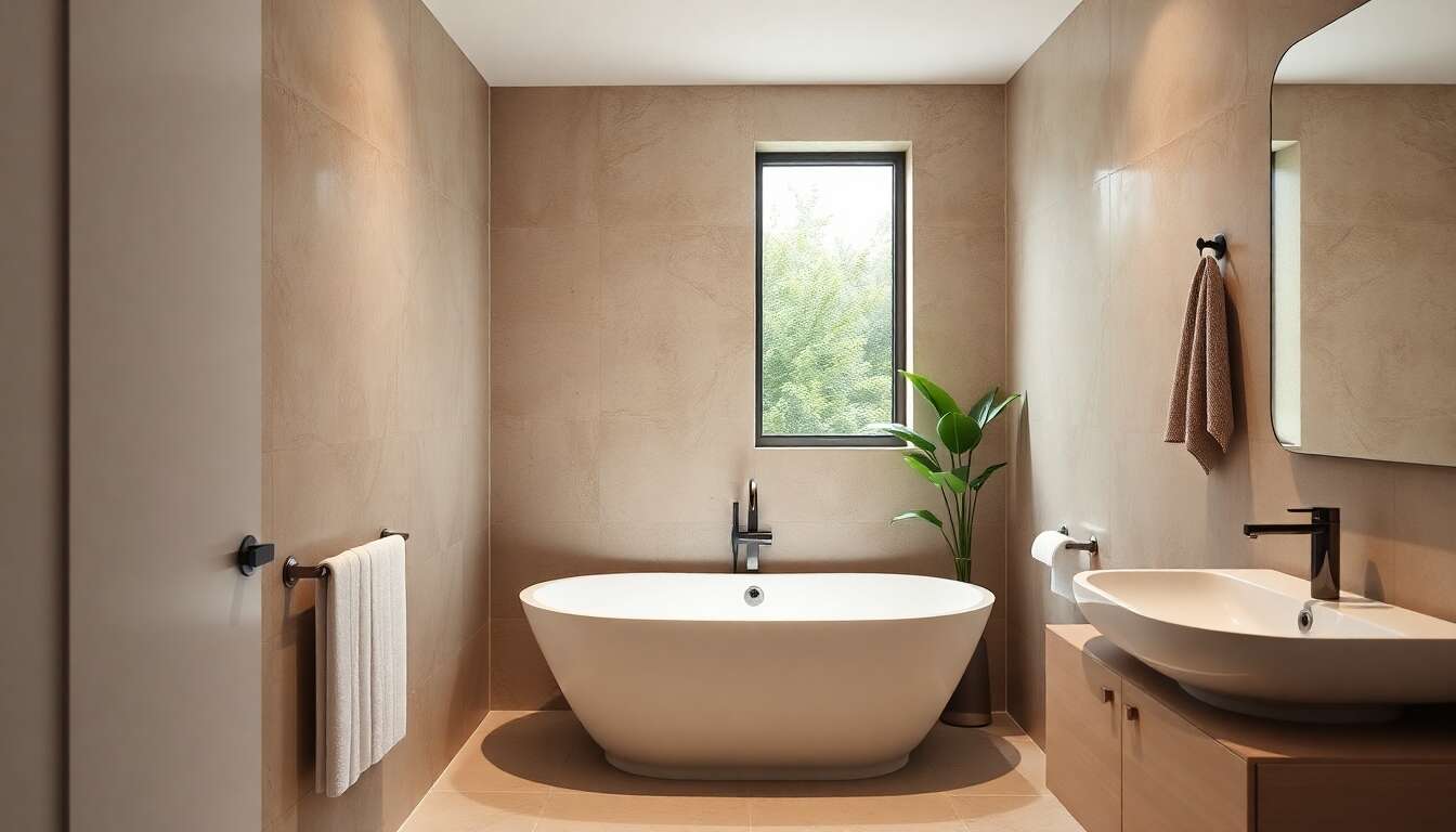 Petites salles de bain : astuces pour intégrer une baignoire îlot