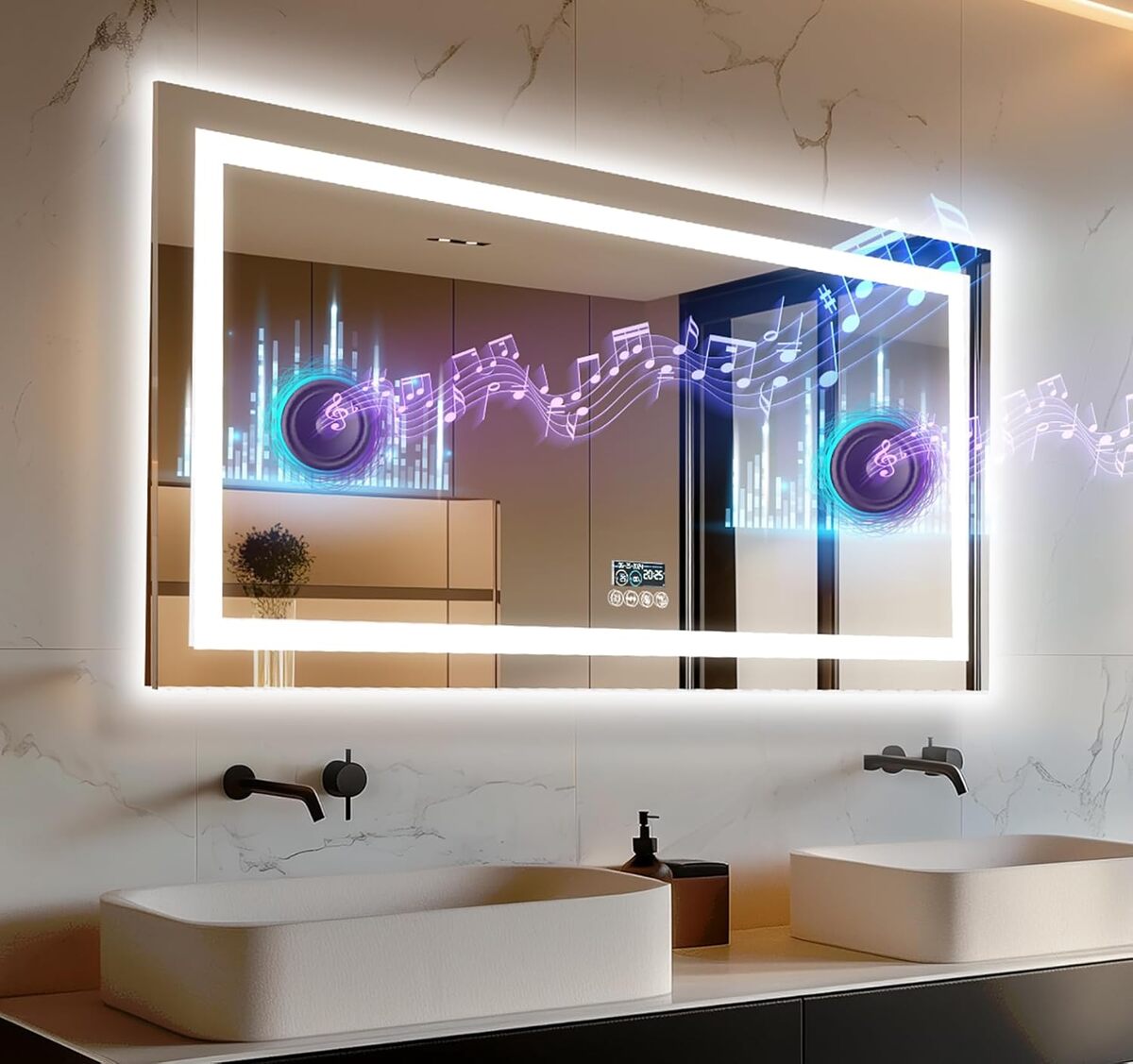 Avis sur le miroir connecté LUVODI 120x60cm avec LED et Bluetooth