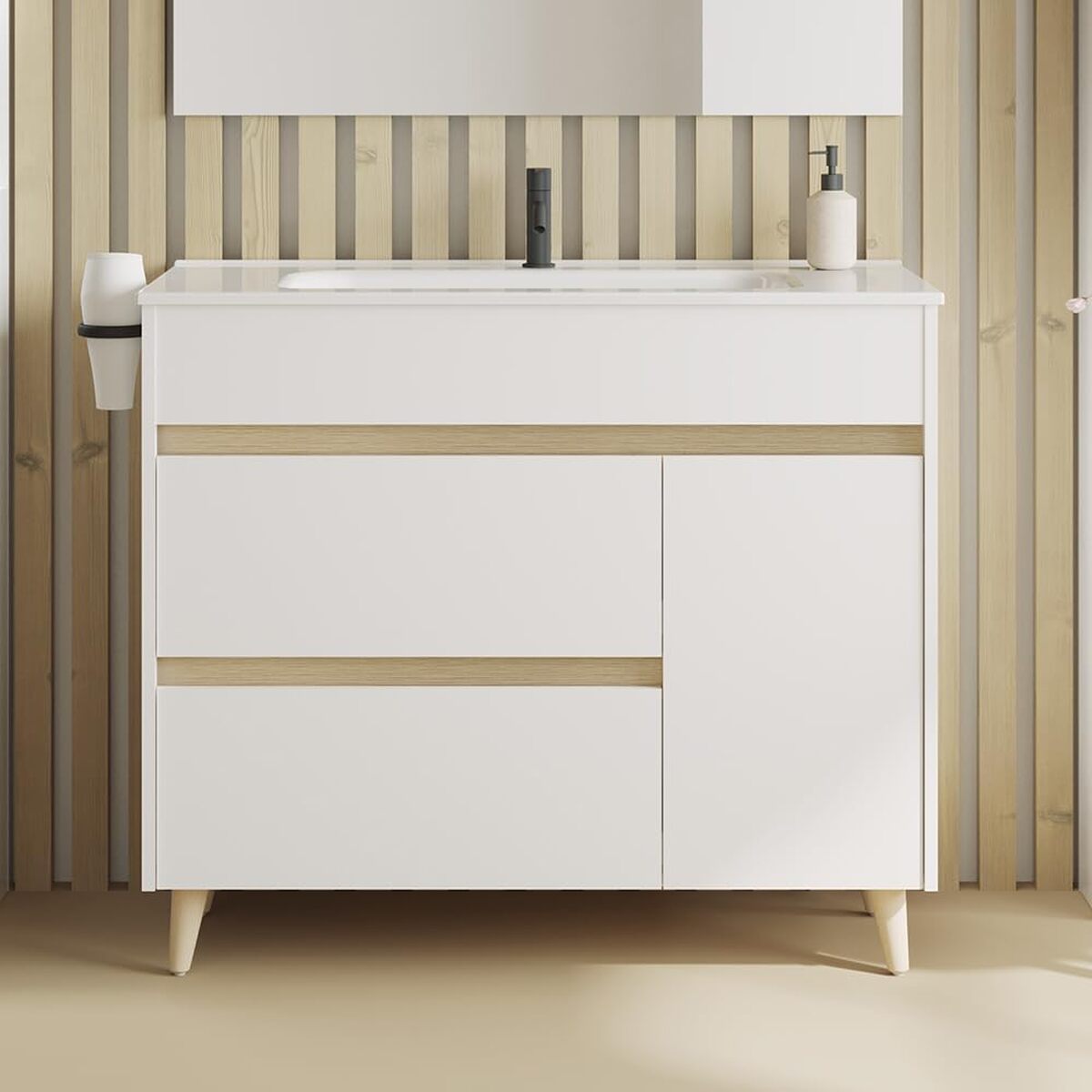 Test de l'ensemble meuble et lavabo Amizuva Kaori 100 cm