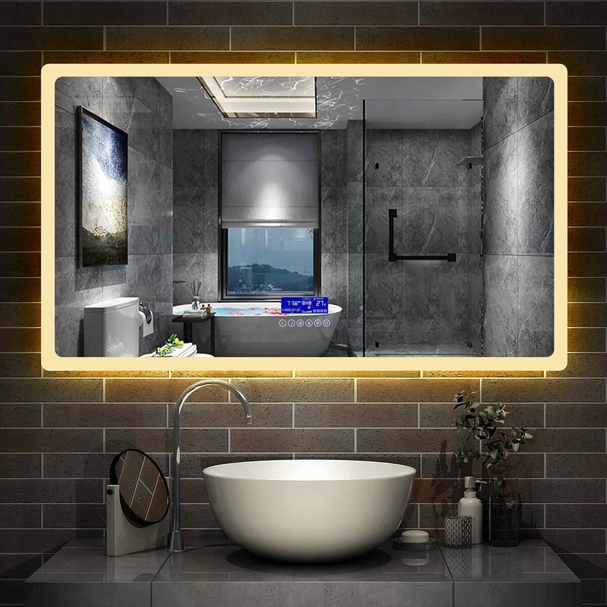 Test du miroir AICA LED anti-buée 120 x 70 cm