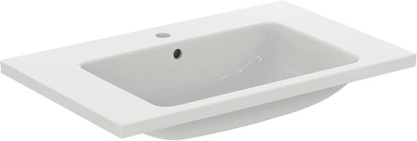 Ideal Standard I.LIFE B Lavabo Plan, Vasque à poser, 80 x 51 x 18 cm, Salle de Bain, Toilette, Céramique, Blanc, Percé 1Trou de Trop-Plein, T460401