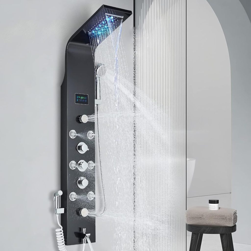 Test : colonne de douche TTICCTIY hydromassante LED