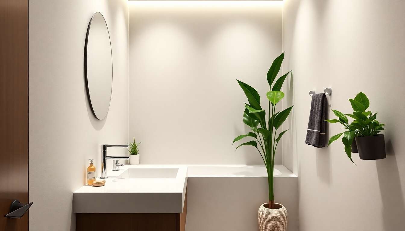 Astuces pour int&eacute;grer un lavabo en mat&eacute;riaux composites dans une petite salle de bains