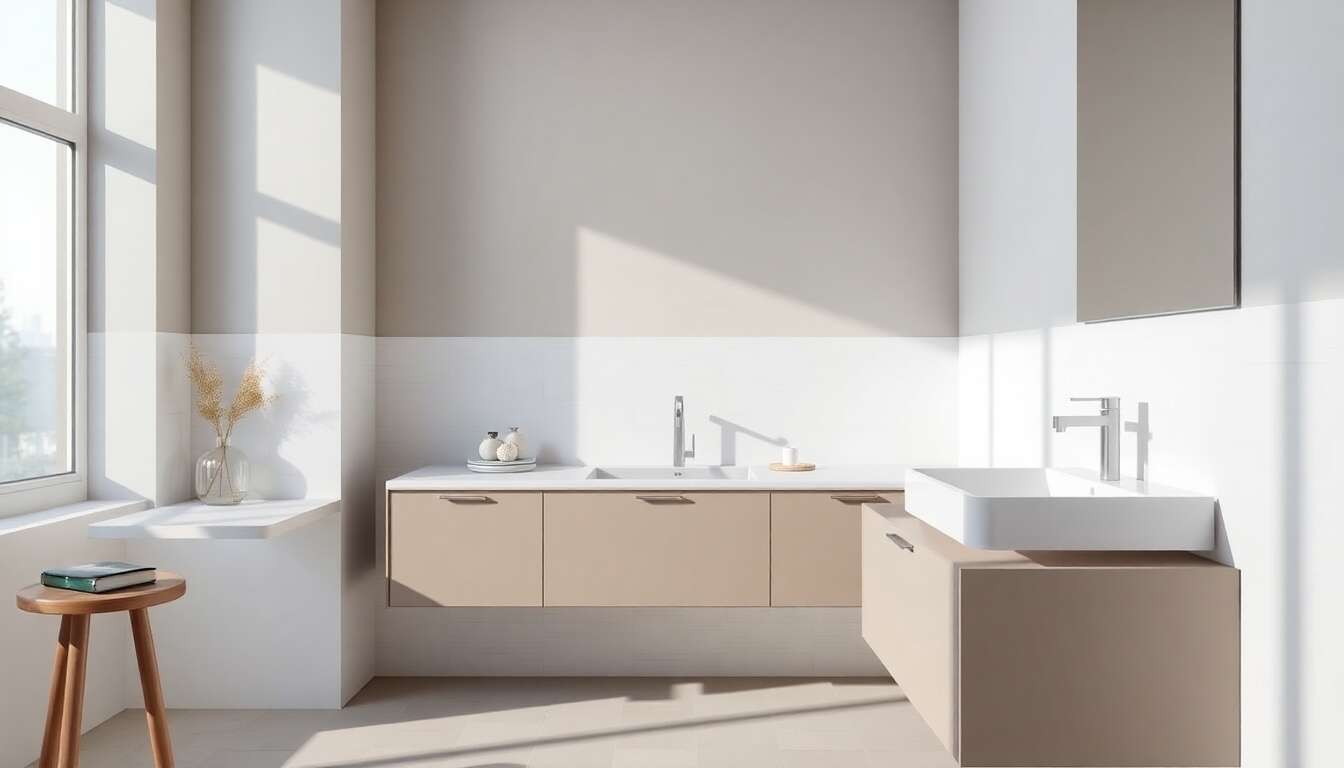 Tendances actuelles en design de salles de bains avec mat&eacute;riaux composites