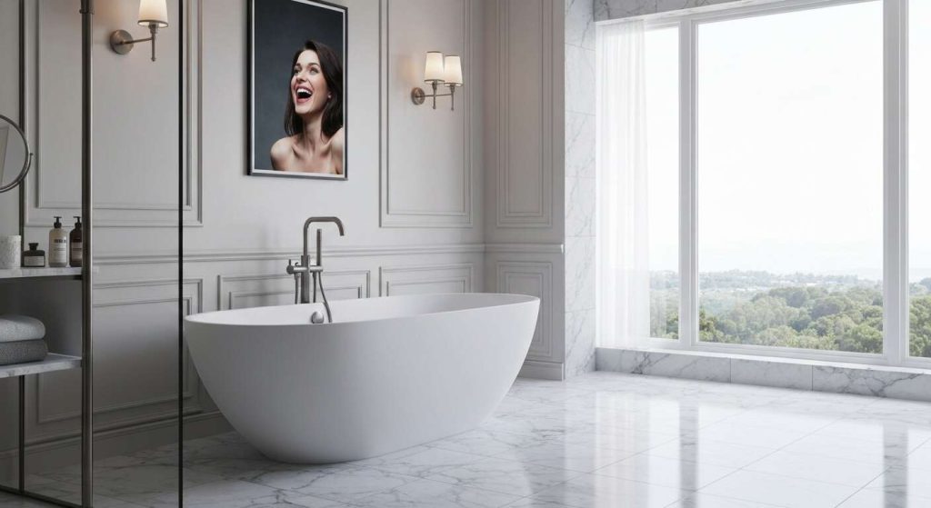 Luxe abordable : baignoires autoportantes en matériau composite