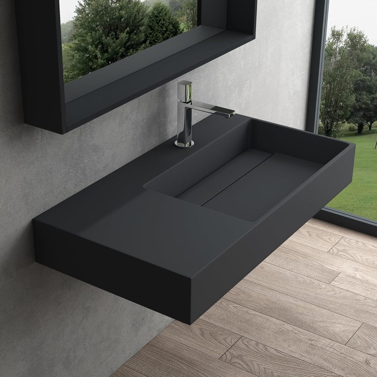 Test : lavabo suspendu Mai & Mai, gris-noir mat