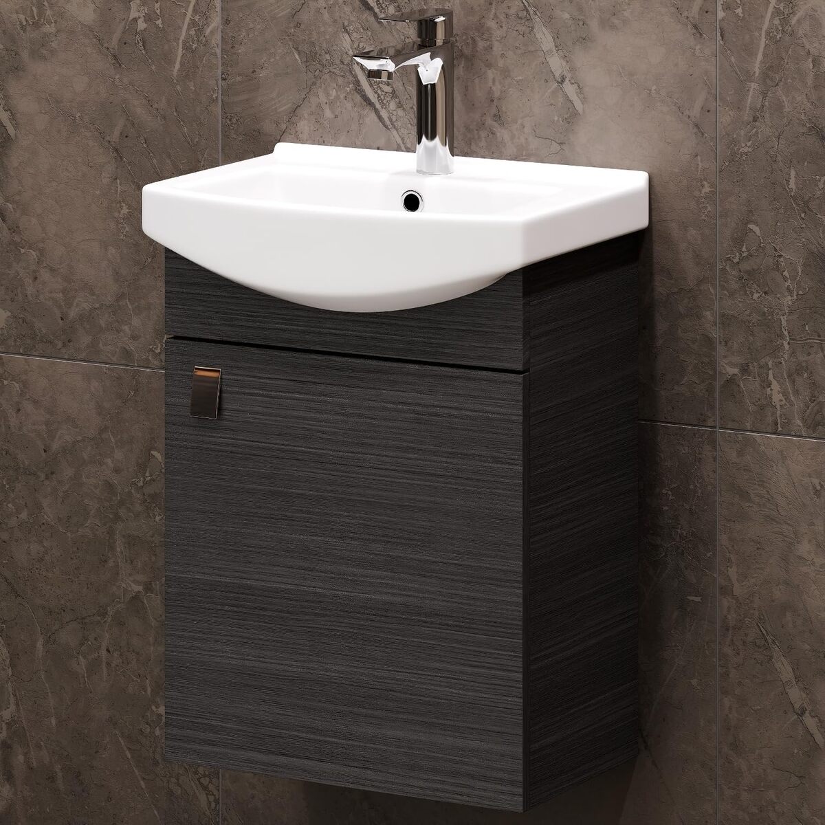 Test du meuble lave-mains Planetmöbel anthracite 45cm : espace optimisé pour votre salle de bain