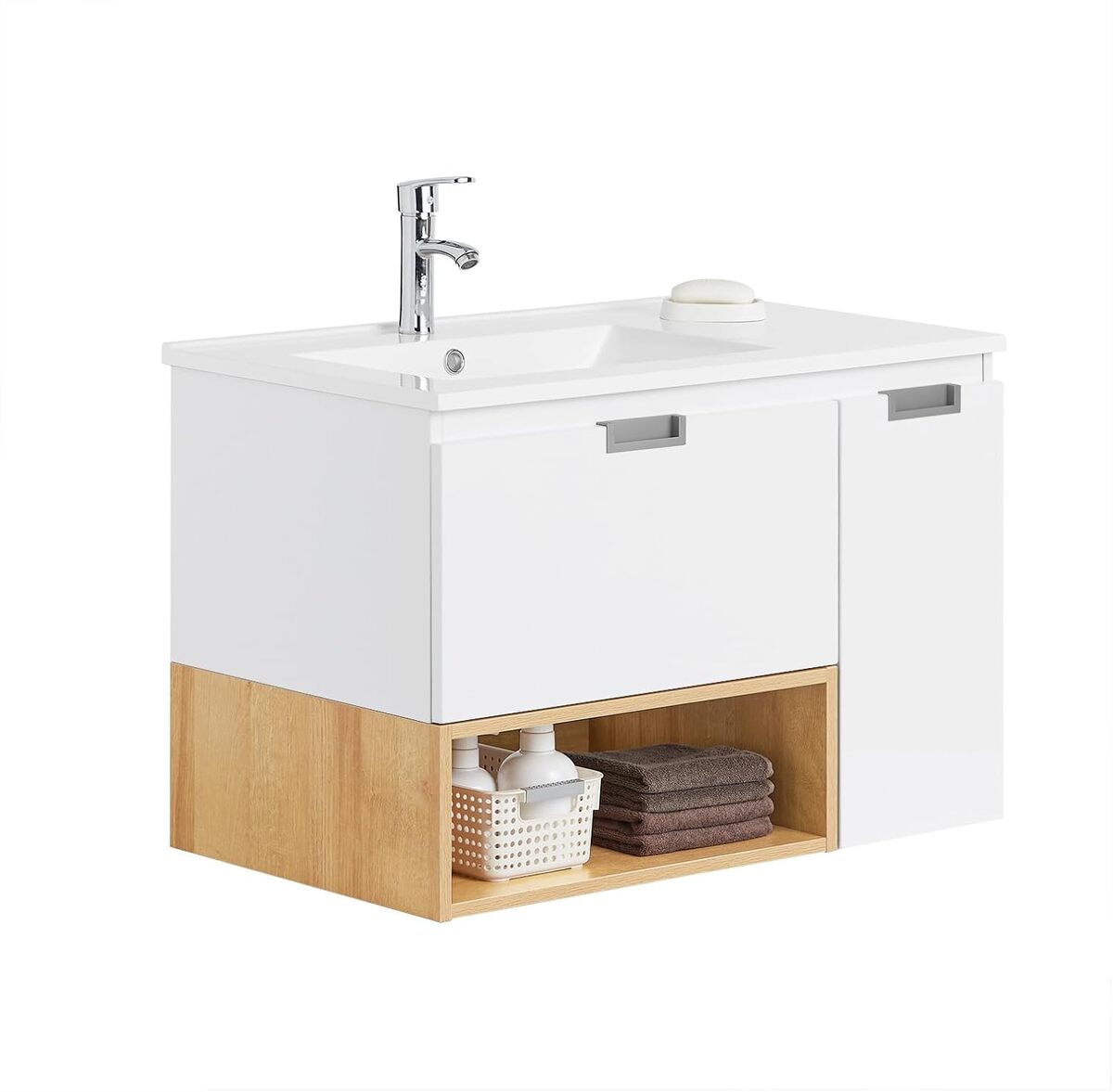 Test : meuble suspendu SoBuy pour salle de bain, pratique et design