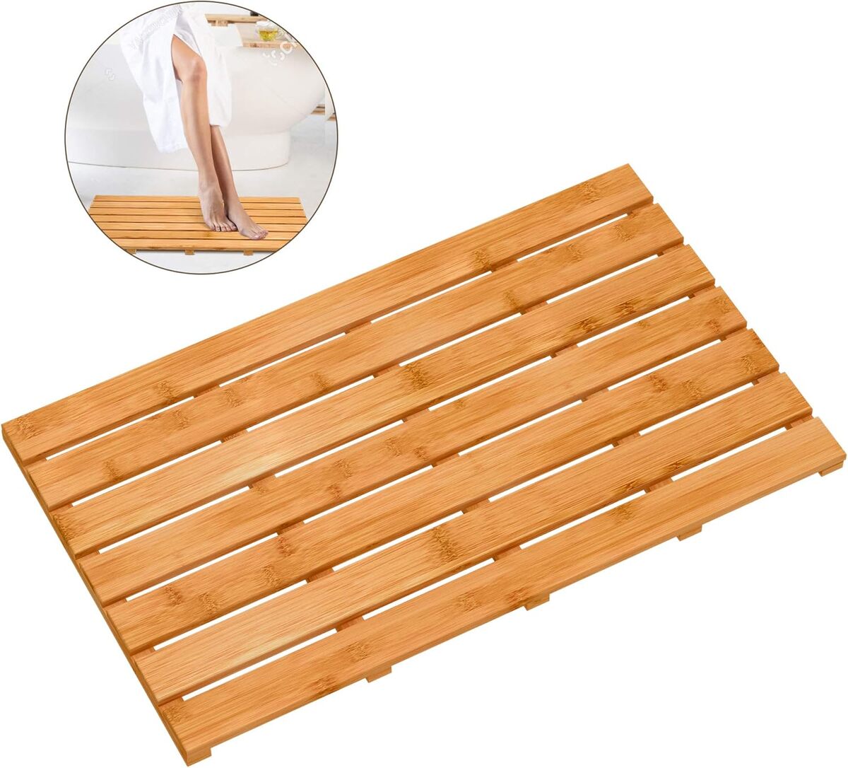 Test : tapis de bain bambou antidérapant luxueux