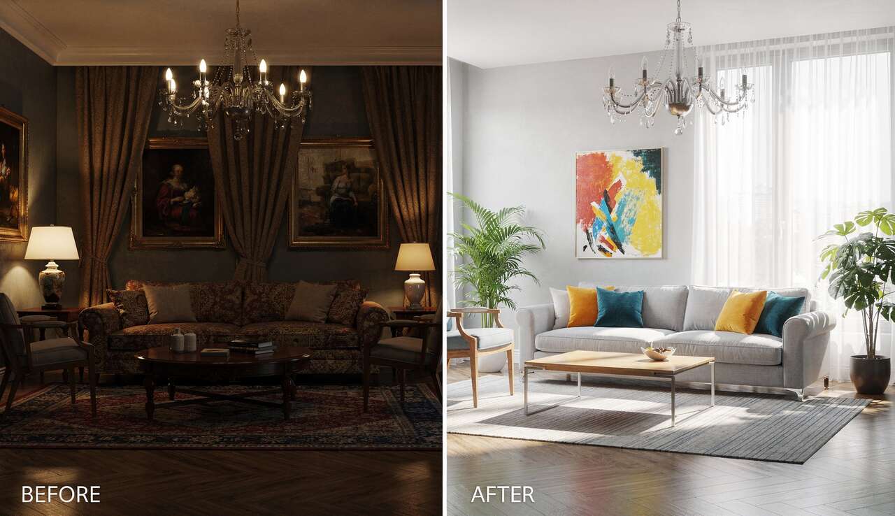 Apr&egrave;s : l'incroyable transformation du salon