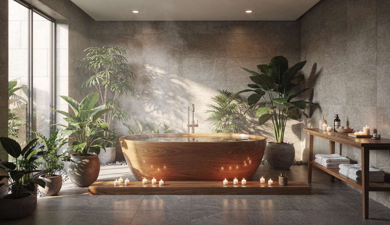 Inspiration pour une salle de bain zen naturelle
