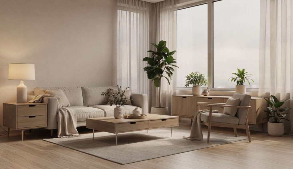 5 astuces pour un salon minimaliste et chaleureux